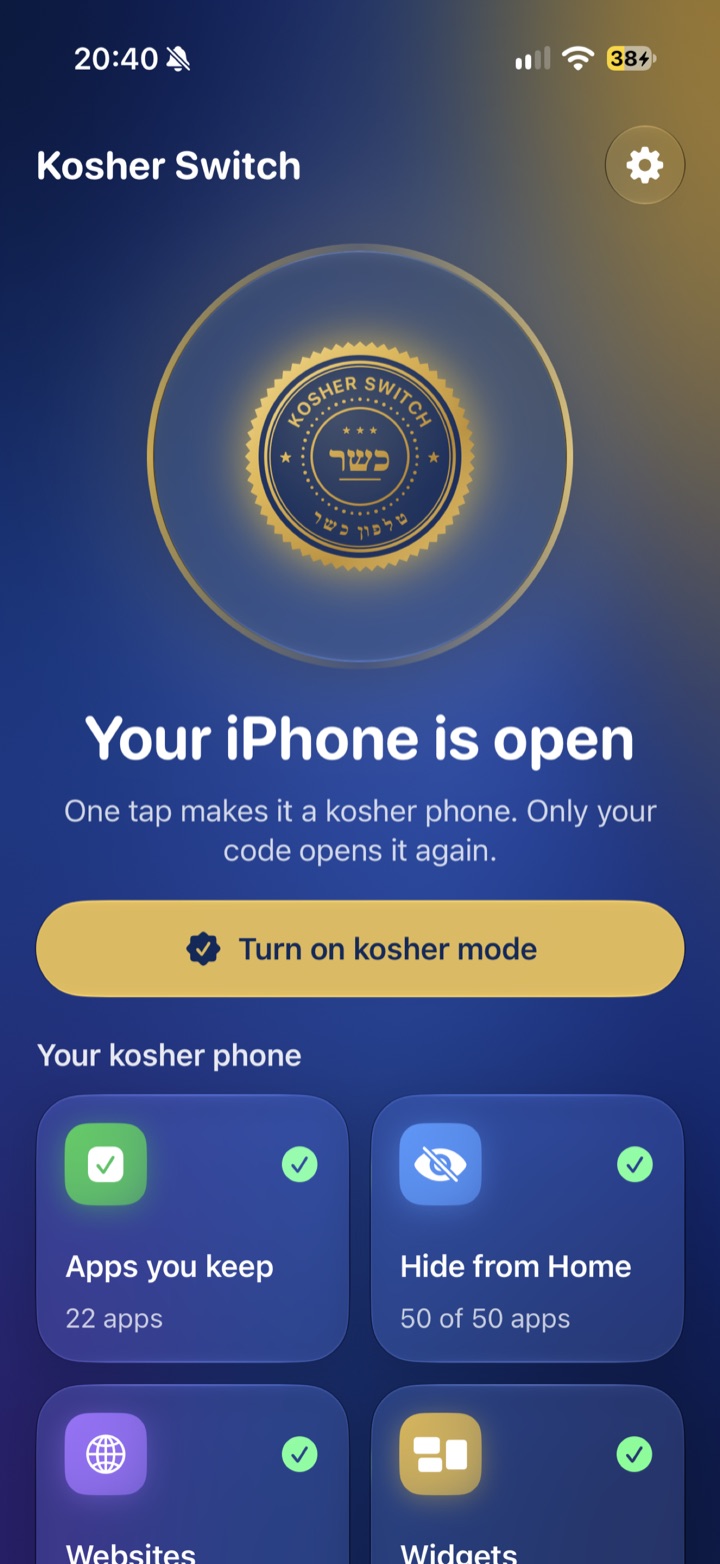 An iPhone in open mode